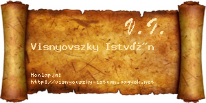 Visnyovszky István névjegykártya